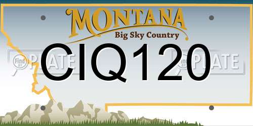 CIQ120 Montana License Plate