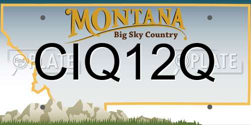 CIQ12Q Montana License Plate