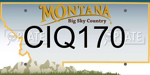 CIQ170 Montana License Plate