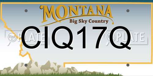CIQ17Q Montana License Plate