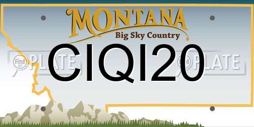 CIQI20 Montana License Plate