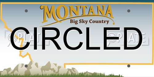 CIRCLED Montana License Plate