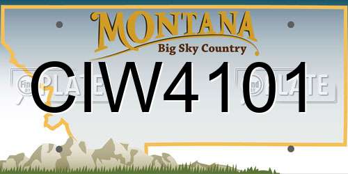 CIW4101 Montana License Plate