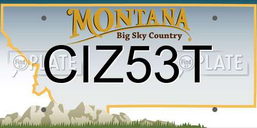 CIZ53T Montana License Plate