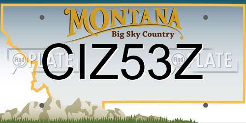 CIZ53Z Montana License Plate