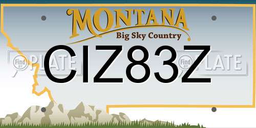 CIZ83Z Montana License Plate
