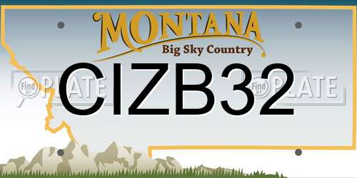CIZB32 Montana License Plate