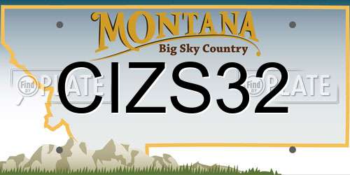 CIZS32 Montana License Plate
