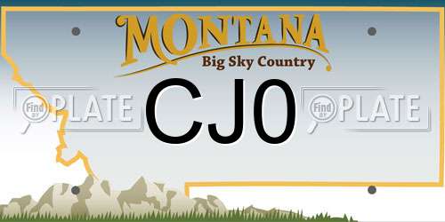 CJ0 Montana License Plate