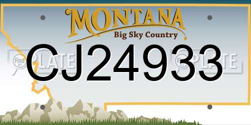 CJ24933 Montana License Plate