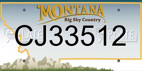 CJ33512 Montana License Plate