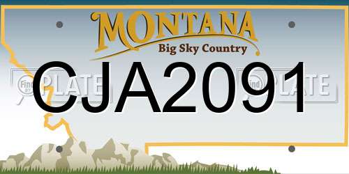 CJA2091 Montana License Plate