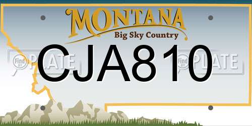CJA810 Montana License Plate