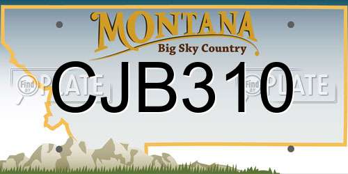 CJB310 Montana License Plate