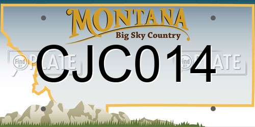 CJC014 Montana License Plate