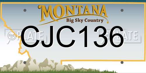 CJC136 Montana License Plate
