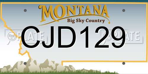 CJD129 Montana License Plate