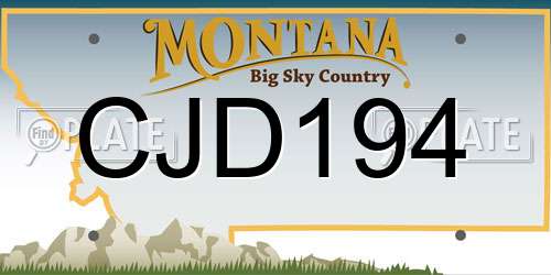CJD194 Montana License Plate
