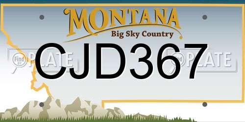 CJD367 Montana License Plate