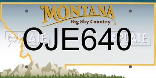 CJE640 Montana License Plate