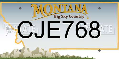 CJE768 Montana License Plate