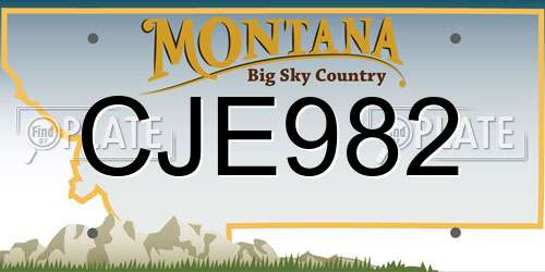 CJE982 Montana License Plate