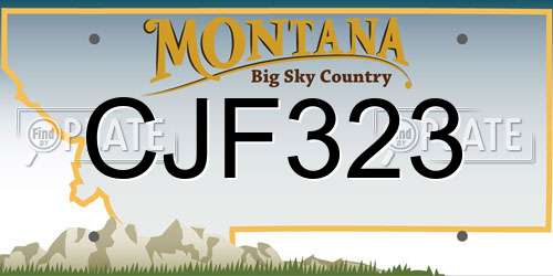 CJF323 Montana License Plate