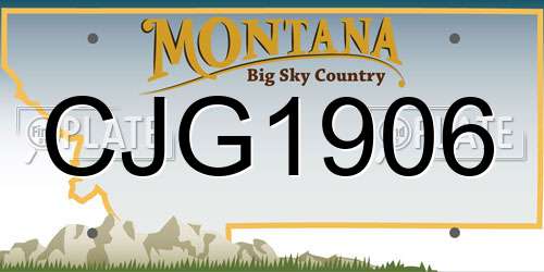 CJG1906 Montana License Plate