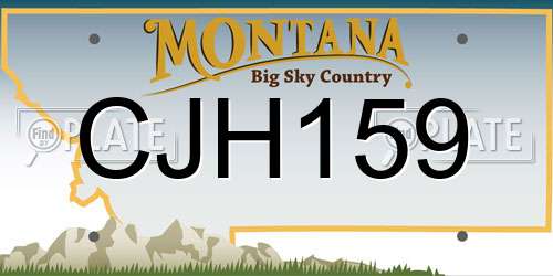 CJH159 Montana License Plate
