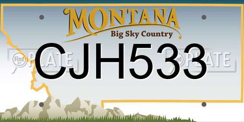 CJH533 Montana License Plate