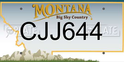 CJJ644 Montana License Plate