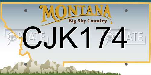 CJK174 Montana License Plate