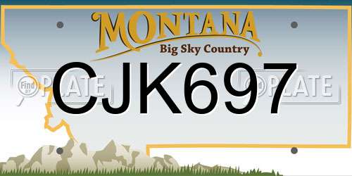 CJK697 Montana License Plate
