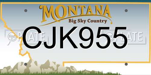CJK955 Montana License Plate