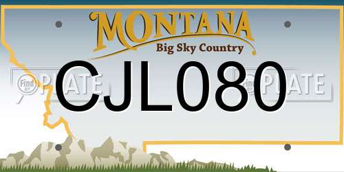 CJL080 Montana License Plate