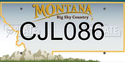 CJL086 Montana License Plate