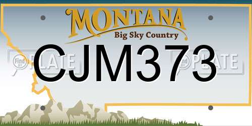 CJM373 Montana License Plate