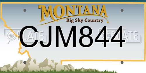 CJM844 Montana License Plate