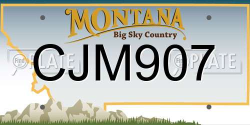 CJM907 Montana License Plate