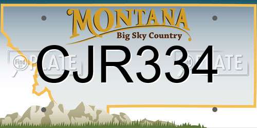 CJR334 Montana License Plate