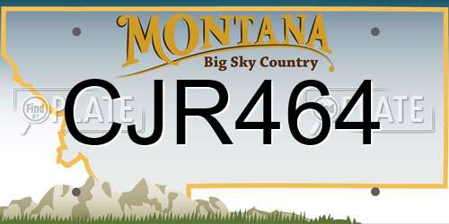CJR464 Montana License Plate