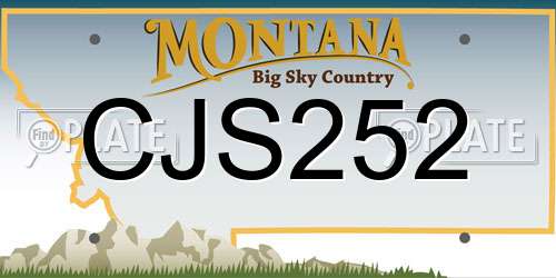 CJS252 Montana License Plate