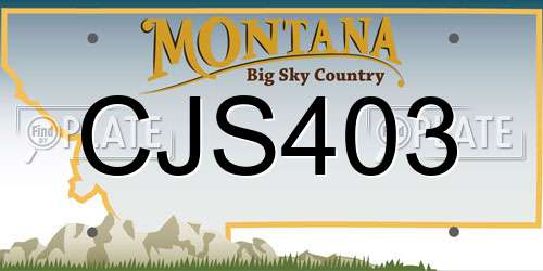 CJS403 Montana License Plate