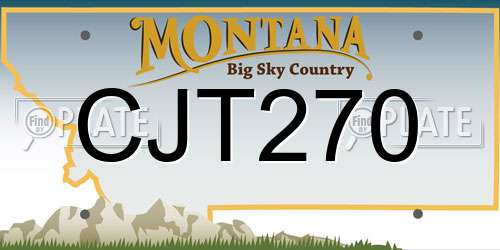 CJT270 Montana License Plate
