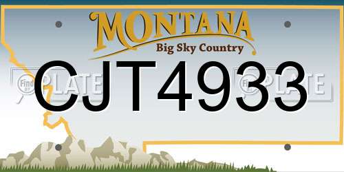 CJT4933 Montana License Plate