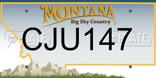 CJU147 Montana License Plate