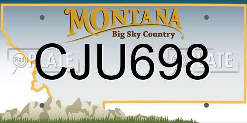 CJU698 Montana License Plate