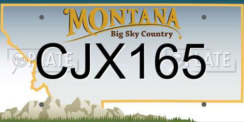 CJX165 Montana License Plate