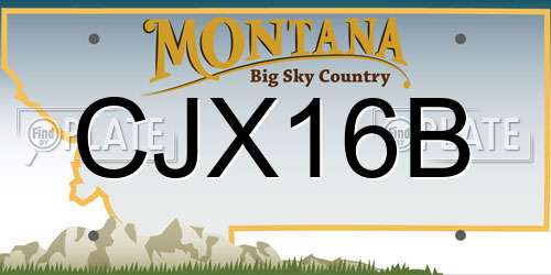 CJX16B Montana License Plate