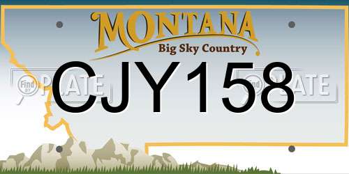 CJY158 Montana License Plate